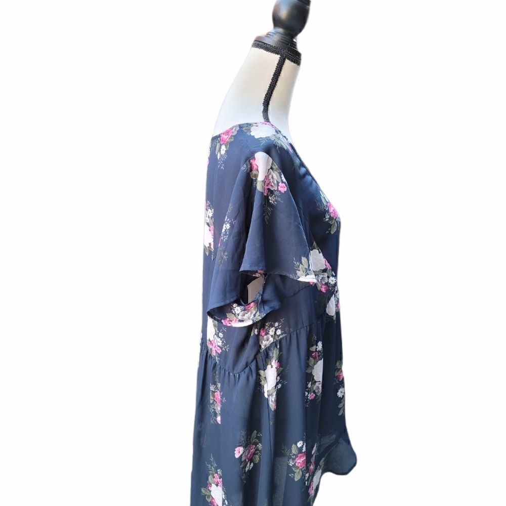 Torrid Floral Tunic with Ruffled High Low Hem - Picture 4 of 9